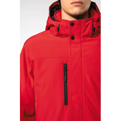 Men's hooded softshell lined parka